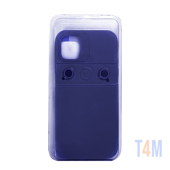 Silicone Case with Separate Camera Glass Set for Apple iPhone 14 Blue